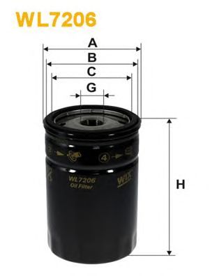 WIX FILTERS wl7206 -  Фильтр масляный двигателя